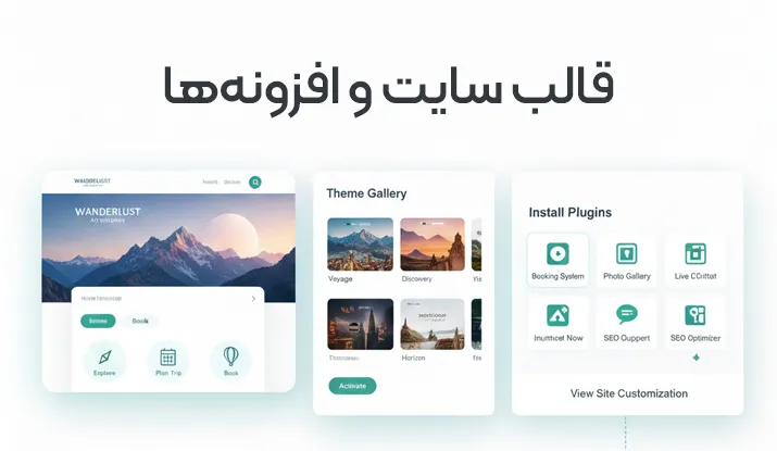 انتخاب قالب و افزونه‌ها