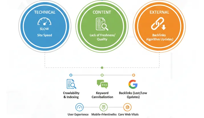 اینفوگرافیک علل افت رتبه سایت