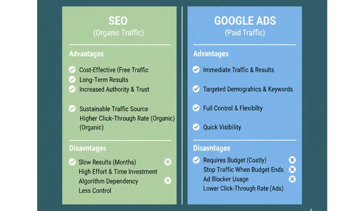 مزایای سئو و گوگل ادز