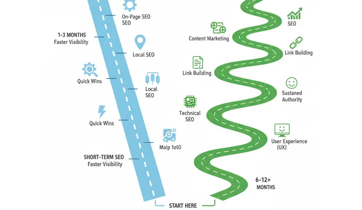 تفاوت سئو کوتاه‌مدت و بلندمدت