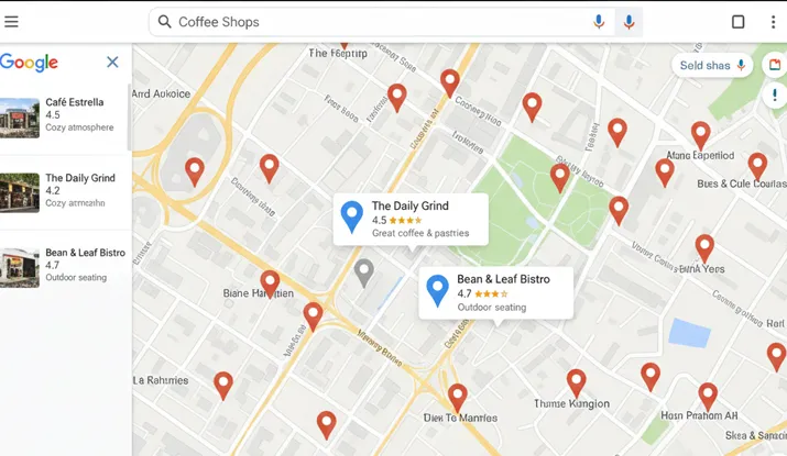 نمایش کسب‌وکارها روی نقشه گوگل – Google Maps