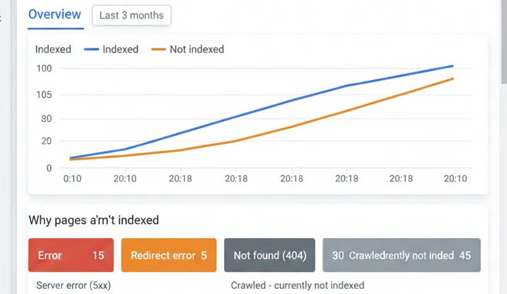 بررسی ایندکس صفحات سایت و وضعیت خزش در Google Search Console