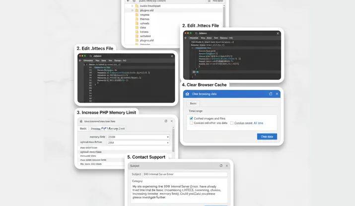 آموزش گام‌به‌گام رفع خطای 500