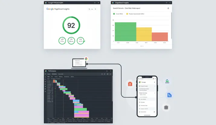 ابزارهای رایج اندازه‌گیری Core Web Vitals