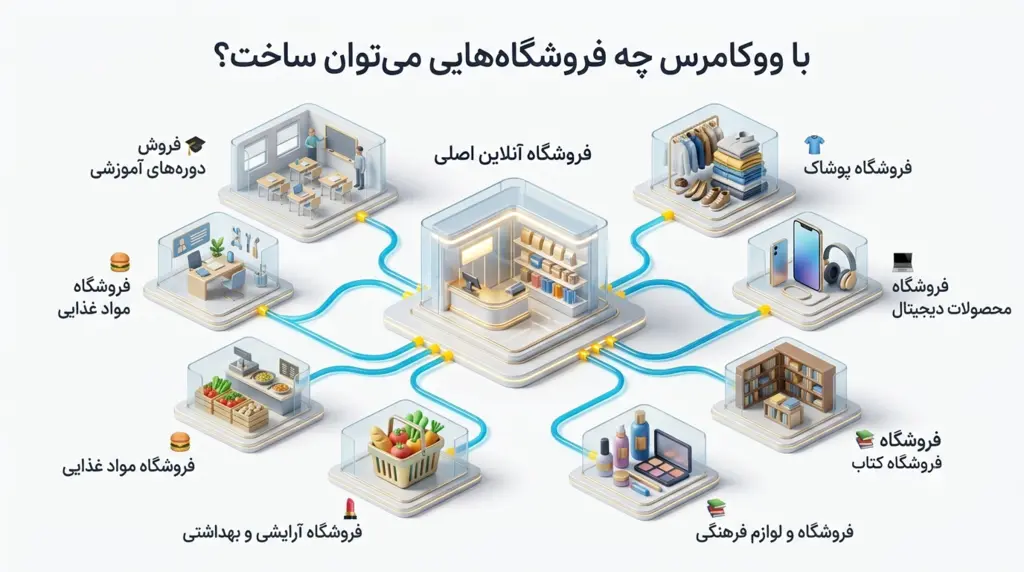 با ووکامرس چه فروشگاه های میتوان ساحت