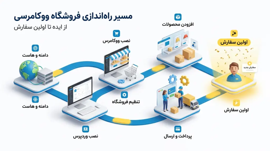 مسیر راه اندازی فروشگاه